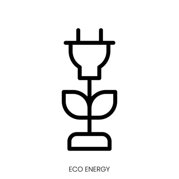 Ícone Energia Eco Design Estilo Arte Linha Isolado Fundo Branco — Vetor de Stock