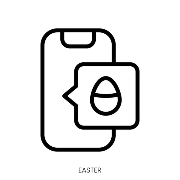 Velikonoční Ikona Design Stylu Čáry Izolované Bílém Pozadí — Stockový vektor
