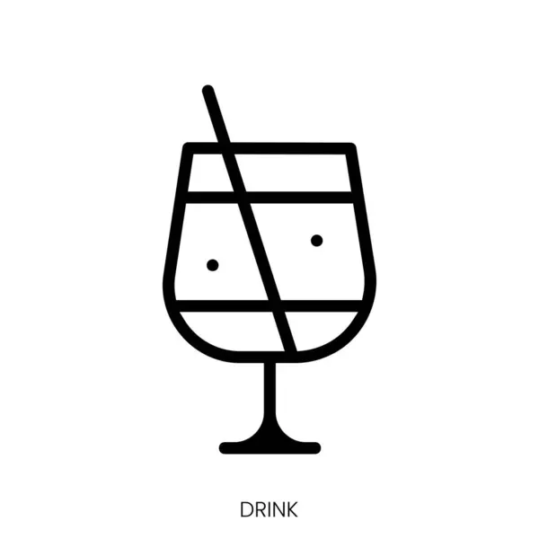 Εικονίδιο Ποτό Γραμμικός Σχεδιασμός Στυλ Τέχνης Που Απομονώνεται Λευκό Φόντο — Διανυσματικό Αρχείο