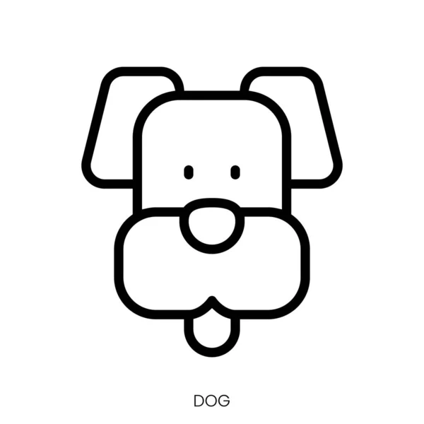 Икона Собаки Арт Стиль Линии Дизайн Изолирован Белом Фоне — стоковый вектор