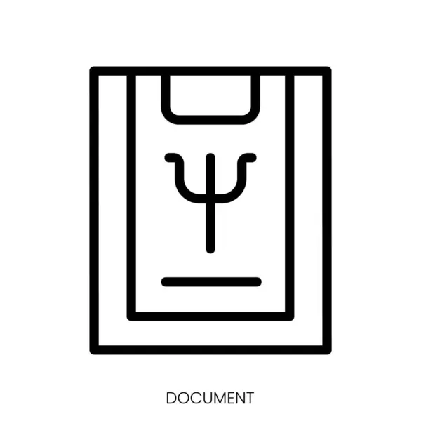 Ikona Dokumentu Design Stylu Čáry Izolované Bílém Pozadí — Stockový vektor