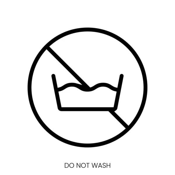 Wash Icon Line Art Style Design Isolated White Background — Stock Vector