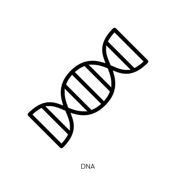 Dna Icon Line Art Style Design Isolated White Background — Stock Vector