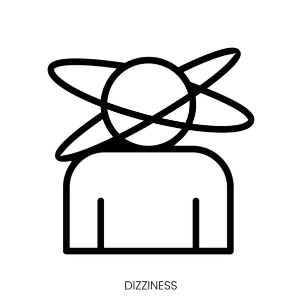 Dizziness Icon Line Art Style Design Isolated White Background — Stock Vector