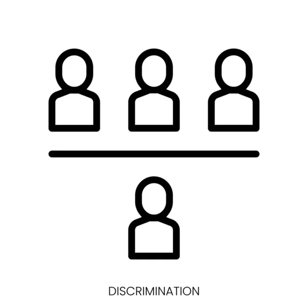 Ícone Discriminação Design Estilo Arte Linha Isolado Fundo Branco — Vetor de Stock