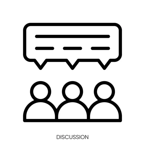 Discussion Icon Line Art Style Design Isolated White Background — Stock Vector