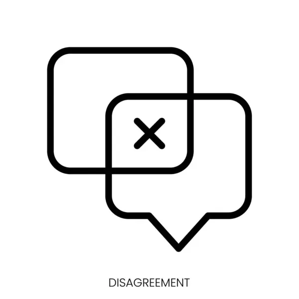 Disagreement Icon Line Art Style Design Isolated White Background — Stock Vector
