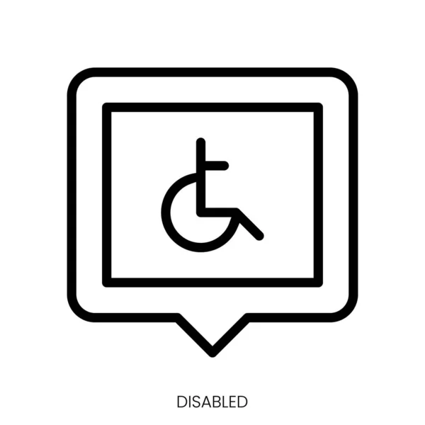 Disabled Icon Line Art Style Design Isolated White Background — Stock Vector