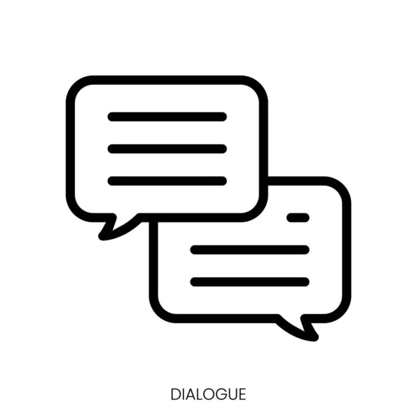 Dialogue Icon Line Art Style Design Isolated White Background — Stock Vector