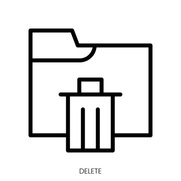 Delete Icon Line Art Style Design Isolated White Background — Stock Vector