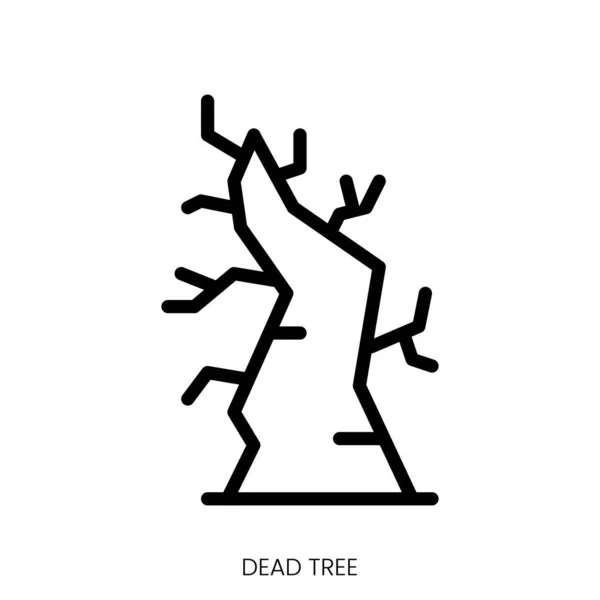 Νεκρή Εικόνα Δέντρου Γραμμικός Σχεδιασμός Στυλ Τέχνης Που Απομονώνεται Λευκό — Διανυσματικό Αρχείο