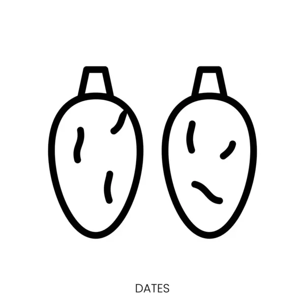 Dates Icon Line Art Style Design Isolated White Background — Stock Vector