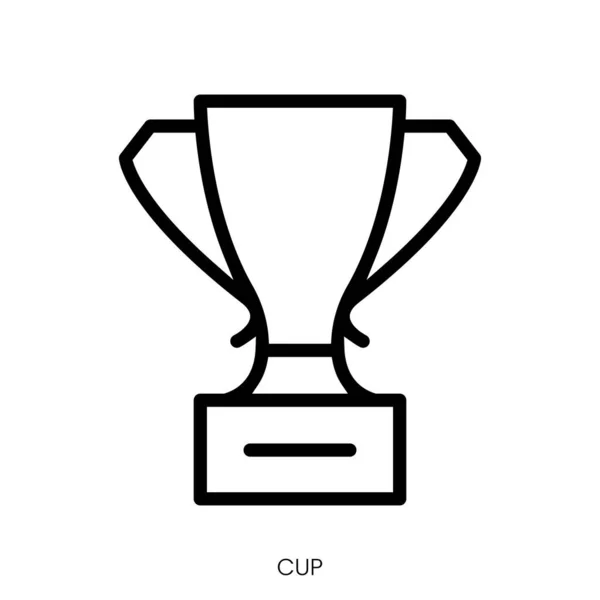 Cup Icon Line Art Style Design Isolated White Background — Stock Vector