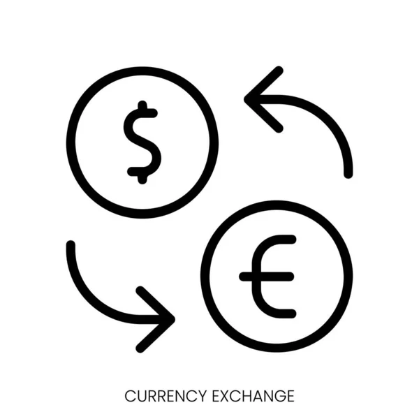 Currency Exchange Icon Line Art Style Design Isolated White Background — Stock Vector