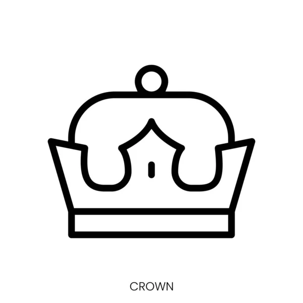 Crown Icon Line Art Style Design Isolated White Background — Stock Vector