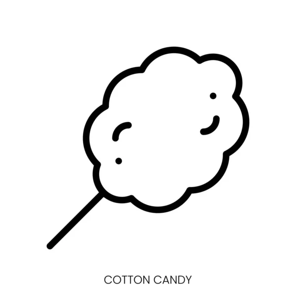 Cotton Candy Icon Line Art Style Design Isolated White Background — Stock Vector