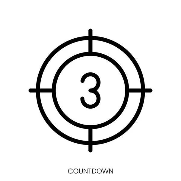 Countdown Icon Line Art Style Design Isolated White Background — Stock Vector