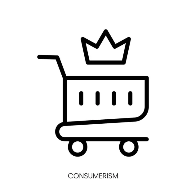 消费主义图标 白色背景下的线条艺术风格设计 — 图库矢量图片