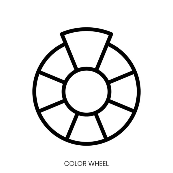 Renk Tekerleği Simgesi Çizgi Sanatı Biçimi Tasarımı Beyaz Arkaplanda Zole — Stok Vektör
