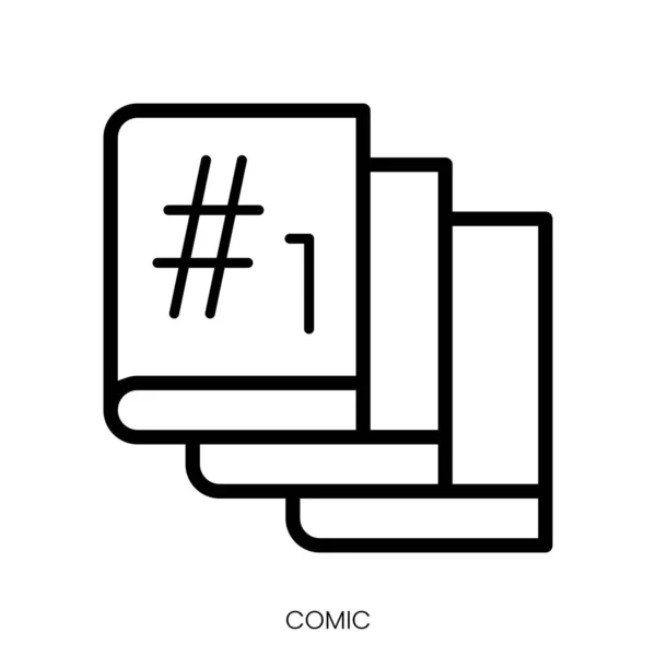 Komická Ikona Design Stylu Čáry Izolované Bílém Pozadí — Stockový vektor