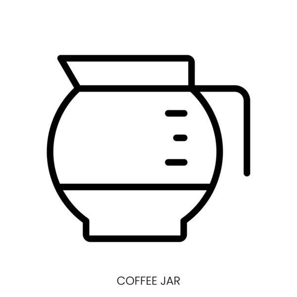 Kaffeegläser Symbol Line Art Style Design Isoliert Auf Weißem Hintergrund — Stockvektor