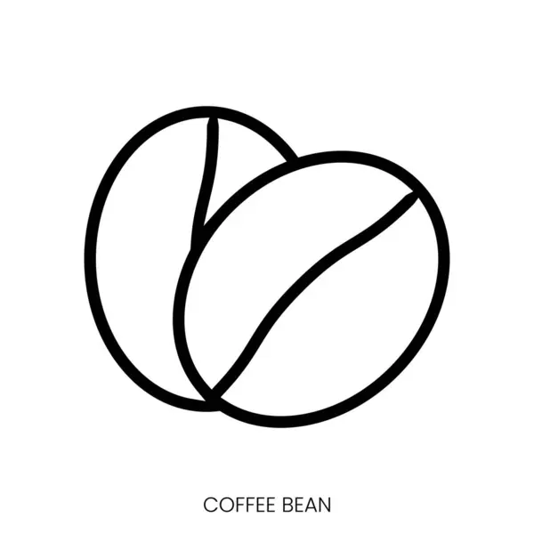 Kaffeebohnenikone Line Art Style Design Isoliert Auf Weißem Hintergrund — Stockvektor