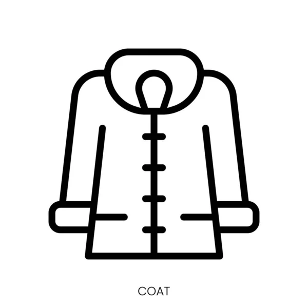コートアイコン ホワイトバックグラウンドのラインアートスタイルデザイン — ストックベクタ