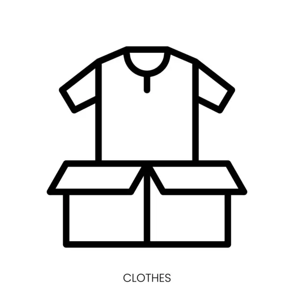 Icône Vêtements Design Style Line Art Isolé Sur Fond Blanc — Image vectorielle