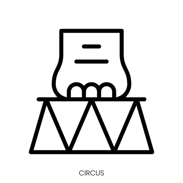 Cirkuszi Ikon Line Art Style Design Elszigetelt Fehér Háttér — Stock Vector