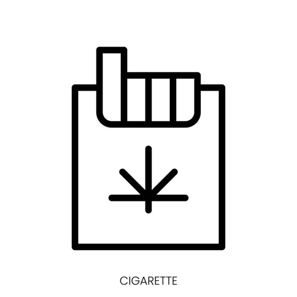 Cigarette Icon Line Art Style Design Isolated White Background — Stock Vector