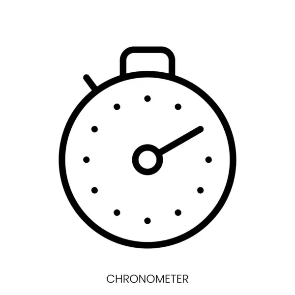 Kronométer Ikon Line Art Style Design Elszigetelt Fehér Háttér — Stock Vector