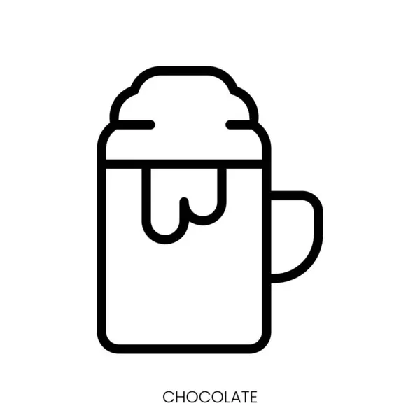チョコレートアイコン ホワイトバックグラウンドのラインアートスタイルデザイン — ストックベクタ