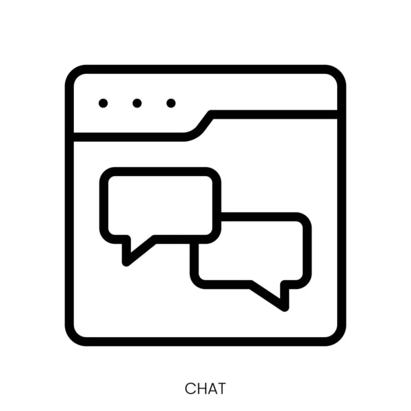 Icône Chat Design Style Line Art Isolé Sur Fond Blanc — Image vectorielle