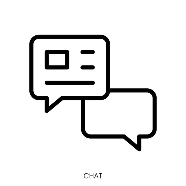 Chat Icon Line Art Style Design Isolated White Background — Stock Vector