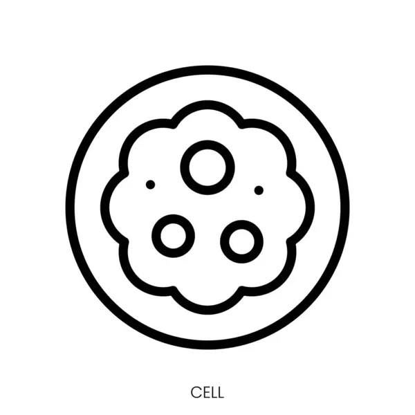 Hücre simgesi. Çizgi Sanatı Biçimi Tasarımı Beyaz Arkaplanda İzole Edildi