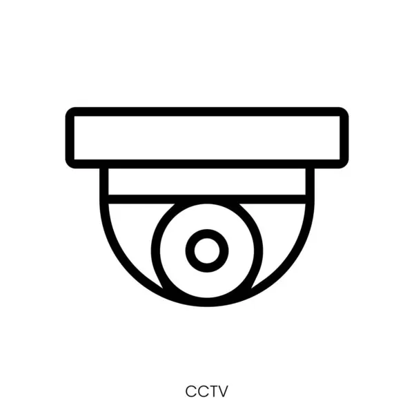 Cctv图标 白色背景下的线条艺术风格设计 — 图库矢量图片