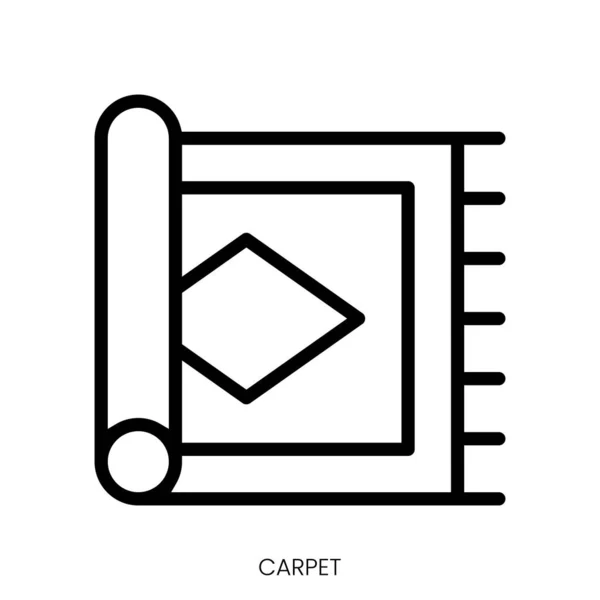 地毯图标 白色背景下的线条艺术风格设计 — 图库矢量图片
