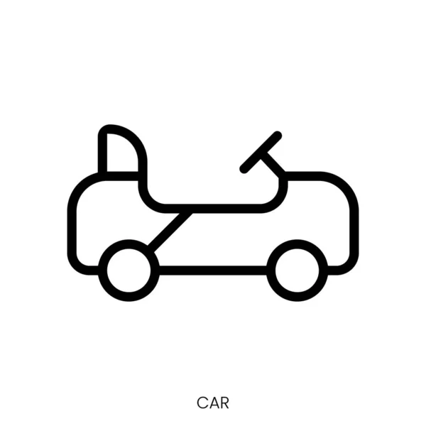 Car Icon Line Art Style Design Isolated White Background — Stock Vector