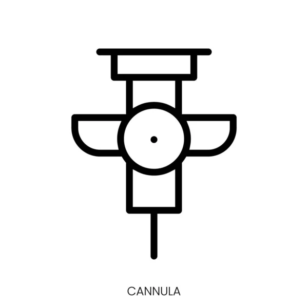 Cannula图标 白色背景下的线条艺术风格设计 — 图库矢量图片