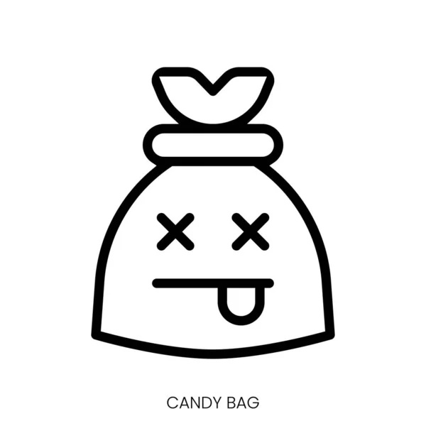 Candy Bag Icon Line Art Style Design Isolated White Background — Stock Vector