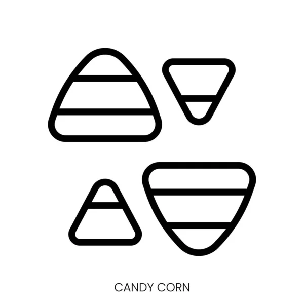 Ikona Kukurydzy Cukierkowej Linia Art Style Design Izolowane Białym Tle — Wektor stockowy