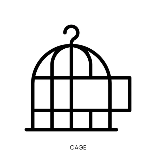 Значок Клітки Лінії Мистецтва Стиль Дизайн Ізольовані Білому Тлі — стоковий вектор
