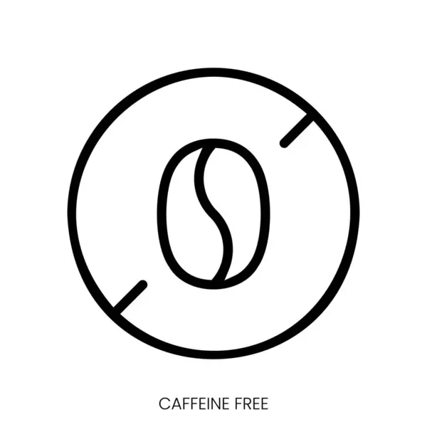カフェインフリーアイコン ホワイトバックグラウンドのラインアートスタイルデザイン — ストックベクタ