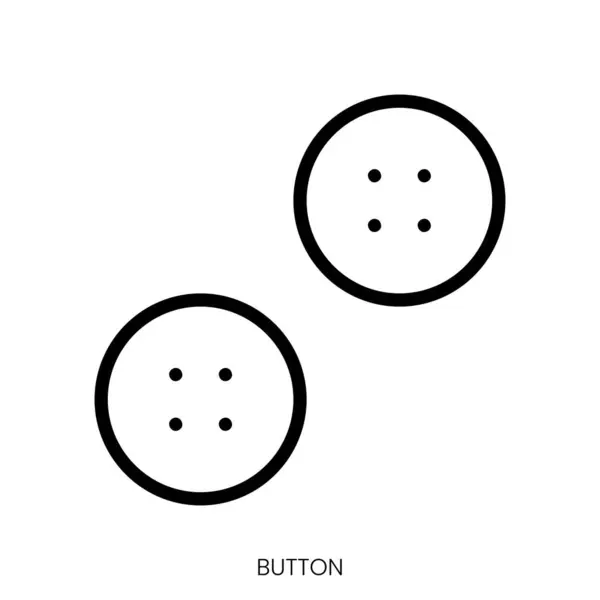 Düğme Simgesi Çizgi Sanatı Biçimi Tasarımı Beyaz Arkaplanda Zole Edildi — Stok Vektör