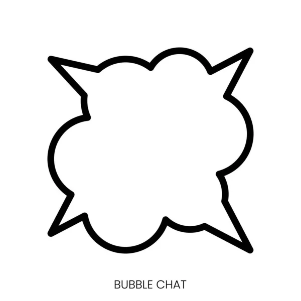 Burbuja Icono Chat Diseño Estilo Arte Línea Aislado Sobre Fondo — Vector de stock
