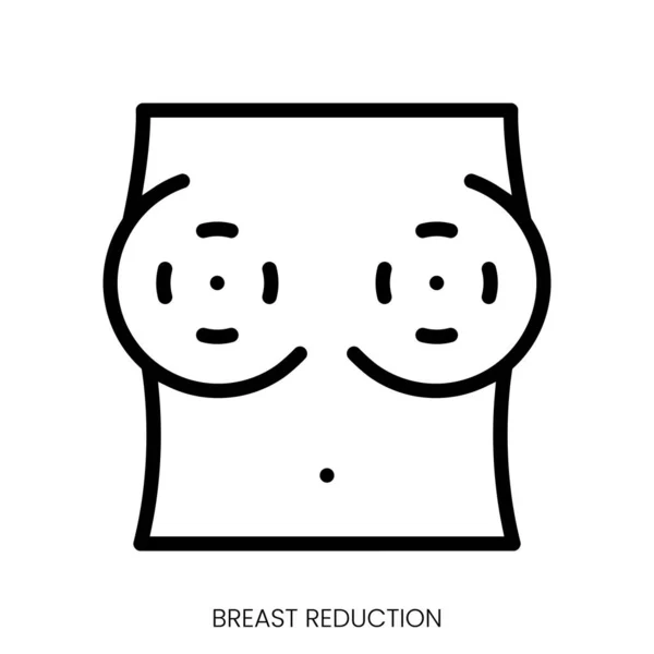 Bröstförminskningsikon Line Art Style Design Isolerad Vit Bakgrund — Stock vektor