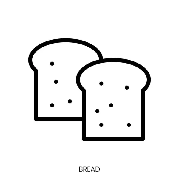 Ekmek Ikonu Çizgi Sanatı Biçimi Tasarımı Beyaz Arkaplanda Zole Edildi — Stok Vektör