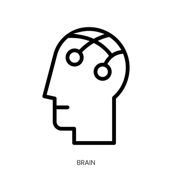 Icono Del Cerebro Diseño Estilo Arte Línea Aislado Sobre Fondo — Vector de stock