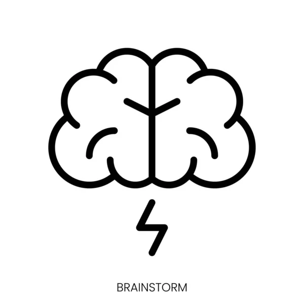 Brainstorm Ikon Line Art Style Design Elszigetelt Fehér Háttér — Stock Vector
