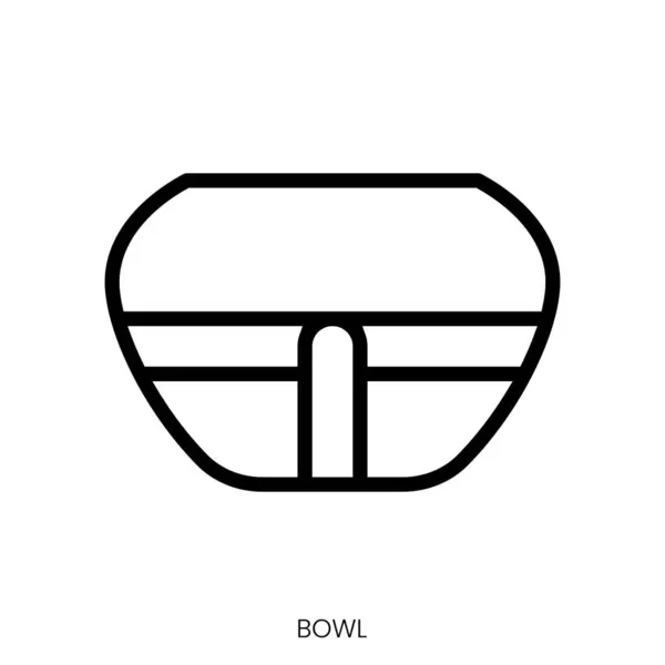 Bowl Icon Line Art Style Design Isolated White Background — Stock Vector